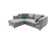 Polsterecke >Allin< in  silber / petrol, Cord - 250x66x190cm (BxHxT)