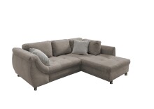 Polsterecke >Allin< in grau-braun / silber, Cord - 250x66x190cm (BxHxT)