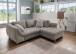Polsterecke >Allin< in grau-braun / silber, Cord - 250x66x190cm (BxHxT)