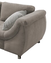 Polsterecke >Allin< in grau-braun / silber, Cord - 250x66x190cm (BxHxT)