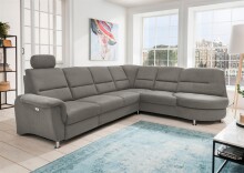 Ecksofa >Ludwigshafen< in 1219 Toro anthrazit - 236x113x275cm (BxHxT)