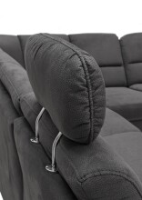 Ecksofa >Ludwigshafen< in 1217 Toro schwarz, Mikrofaser - 236x113x275cm (BxHxT)