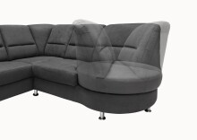 Ecksofa >Ludwigshafen< in 1217 Toro schwarz, Mikrofaser - 236x113x275cm (BxHxT)