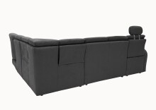 Ecksofa >Ludwigshafen< in 1217 Toro schwarz, Mikrofaser - 236x113x275cm (BxHxT)