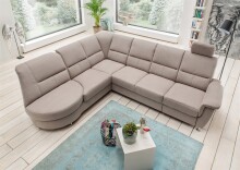 Ecksofa >Ludwigshafen< in 1214 Toro dunkelgrau, Mikrofaser - 236x113x275 (BxHxT)