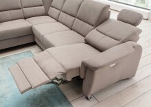 Ecksofa >Ludwigshafen< in 1214 Toro dunkelgrau, Mikrofaser - 236x113x275 (BxHxT)