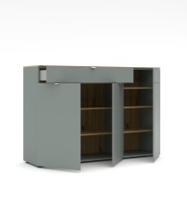 Sideboard >Bari< in Schilf grün, Spannplatte, MDF - 150x101x41cm (BxHxT)