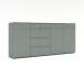 Anrichte >Bari< in Schilf grün, Spannplatte, MDF - 220x101x41cm (BxHxT)