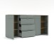 Anrichte >Bari< in Schilf grün, Spannplatte, MDF - 220x101x41cm (BxHxT)