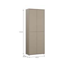 Schuhschrank >ALICE SPRINGS< in Taupe - 74,5x191,9x34,9cm (BxHxT)