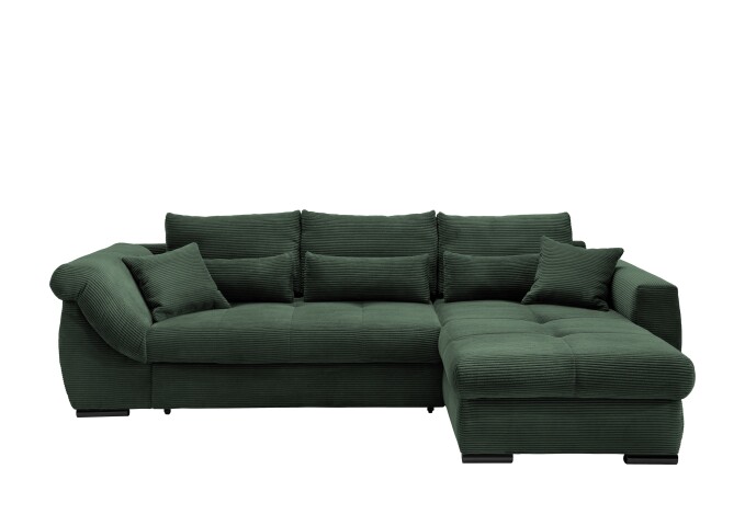 Polsterecke >Felicia< in moosgrün , Cord - 302x89x188cm (BxHxT)