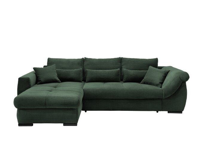 Polsterecke >Felicia< in moosgrün, Cord - 302x89x188cm (BxHxT)
