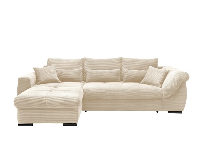 Polsterecke >Felicia< in beige, Cord - 302x89x188cm (BxHxT)