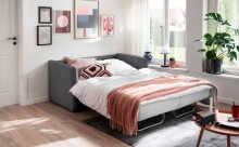 Schlafsofa >Mariya< Liegefläche 120 x 198 cm, Bezug anthrazit - 147x87cm (BxT)