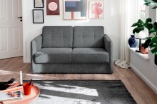 Schlafsofa >Mariya< Liegefläche 120 x 198 cm, Bezug anthrazit - 147x87cm (BxT)