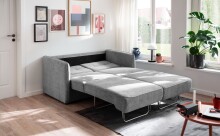 Schlafsofa >Mariya< Liegefläche ca. 120x198cm, silber - 147x89x87cm (BxHxT)