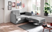 Schlafsofa >Mariya< Liegefläche ca. 120x198cm, silber - 147x89x87cm (BxHxT)