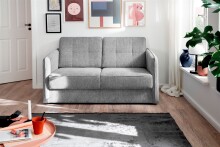 Schlafsofa >Mariya< Liegefläche ca. 120x198cm, silber - 147x89x87cm (BxHxT)