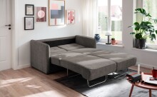 Schlafsofa >Mariya< Liegefunktion 120x198 cm, grau-braun - 147x89x87cm (BxHxT)