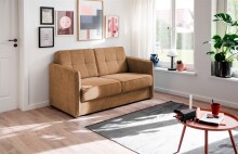 2-Sitzer >Mariya< Liegefläche 120x198 cm, Farbe curry - 147x89x87cm (BxHxT)