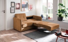 2-Sitzer >Mariya< Liegefläche 120x198 cm, Farbe curry - 147x89x87cm (BxHxT)