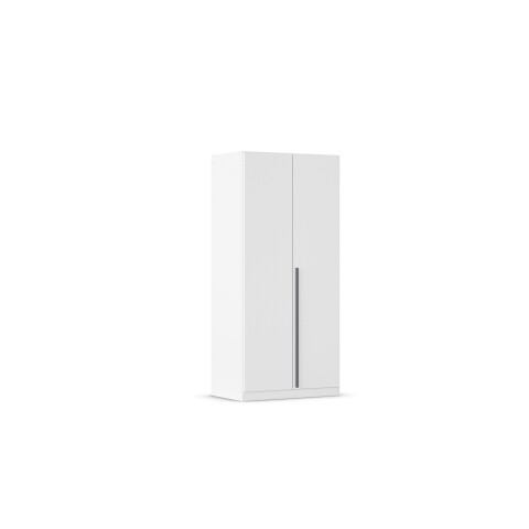 Drehtürenschrank >Alba< 2 Schübe, 1 Boden, 1 Stange, Farbe alpinweiß - 91x197x54 (BxHxT)
