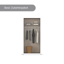 Drehtürenschrank >Alba< in alpinweiß / Spiegel - 91x197x56 (BxHxT)