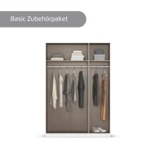 Drehtürenschrank >Alba< in alpinweiß / Spiegel - 136x197x56 (BxHxT)
