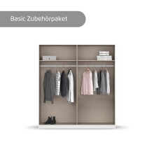 Drehtürenschrank >Alba< in alpinweiß / Spiegel - 181x197x56 (BxHxT)