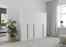 Drehtürenschrank >Alba< in alpinweiß, Holzwerkstoff - 226x197x54cm (BxHxT)