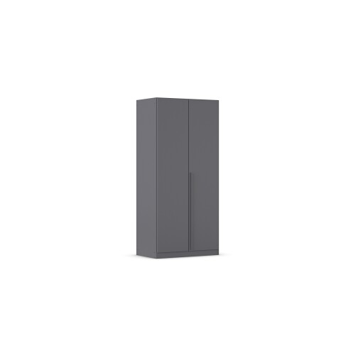 Drehtürenschrank >Alba< inkl. Inneneinteilung, grau metallic - 91x197x54cm (BxHxT)
