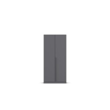 Drehtürenschrank >Alba< inkl. Inneneinteilung, grau metallic - 91x197x54cm (BxHxT)