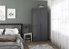 Drehtürenschrank >Alba< inkl. Inneneinteilung, grau metallic - 91x197x54cm (BxHxT)