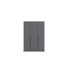 Drehtürenschrank >Alba< inkl. Inneneinteilung, grau metallic - 136x197x54cm (BxHxT)