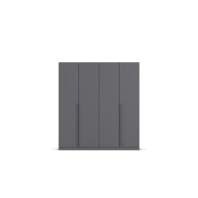 Drehtürenschrank >Alba< inkl. Inneneinteilung, grau metallic - 181x197x54cm (BxHxT)