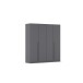 Drehtürenschrank >Alba< inkl. Inneneinteilung, grau metallic - 181x197x54cm (BxHxT)