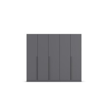 Drehtürenschrank >Alba< inkl. Inneneinteilung, grau metallic - 226x197x54cm (BxHxT)