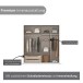 Drehtürenschrank >Alba< inkl. Inneneinteilung, grau metallic / Spiegel - 181x197x54 (BxHxT)
