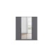Drehtürenschrank >Alba< inkl. Inneneinteilung, grau metallic / Spiegel - 181x197x54 (BxHxT)