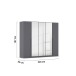 Drehtürenschrank >Alba< inkl. Inneneinteilung, grau metallic / Spiegel - 226x197x54 (BxHxT)