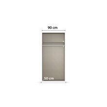 Drehtürenschrank >Alba< in grau metallic / Spiegel - 91x197x56 (BxHxT)