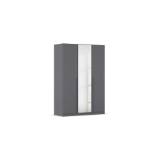 Drehtürenschrank >Alba< in grau metallic /...