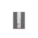 Drehtürenschrank >Alba< in grau metallic / Spiegel - 136x197x56 (BxHxT)
