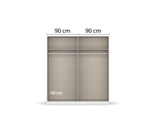 Drehtürenschrank >Alba< in grau metallic / Spiegel - 181x197x56 (BxHxT)