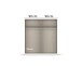 Drehtürenschrank >Alba< in grau metallic / Spiegel - 181x197x56 (BxHxT)