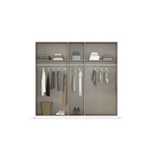 Drehtürenschrank >Alba< in grau metallic / Spiegel - 226x197x54 (BxHxT)