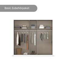 Drehtürenschrank >Alba< in grau metallic / Spiegel - 226x197x54 (BxHxT)