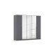 Drehtürenschrank >Alba< in grau metallic / Spiegel - 226x197x54 (BxHxT)