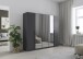 Drehtürenschrank >Alba< in grau metallic / Spiegel - 226x197x54 (BxHxT)