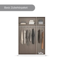 Drehtürenschrank >Alba< in grau metallic, Holzwerkstoff - 136x197x54cm (BxHxT)